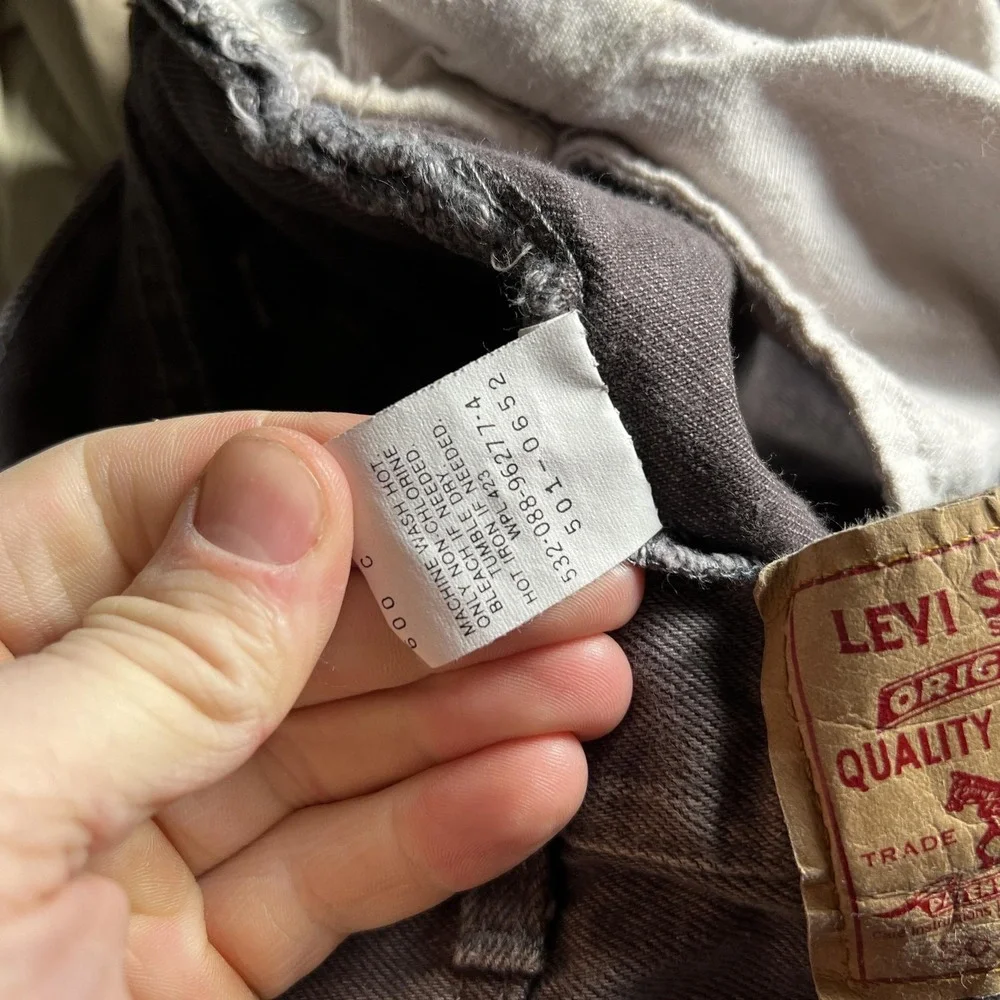 Vintage Levis 501 Jeans Mens 36x34 Brown Button‎ Fly Made USA Straight Leg 90s